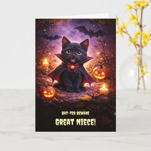 Großnichte oder Urnichte Frohes Halloween Vampir Karte