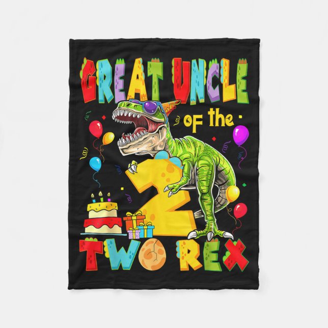 Großonkel der beiden Rex zum 2. Geburtstag Fleecedecke (Vorderseite)