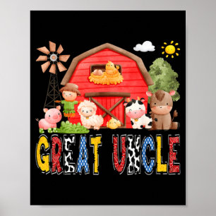 Großonkel Red Farm Kuh Geburtstagsjunge passend Poster