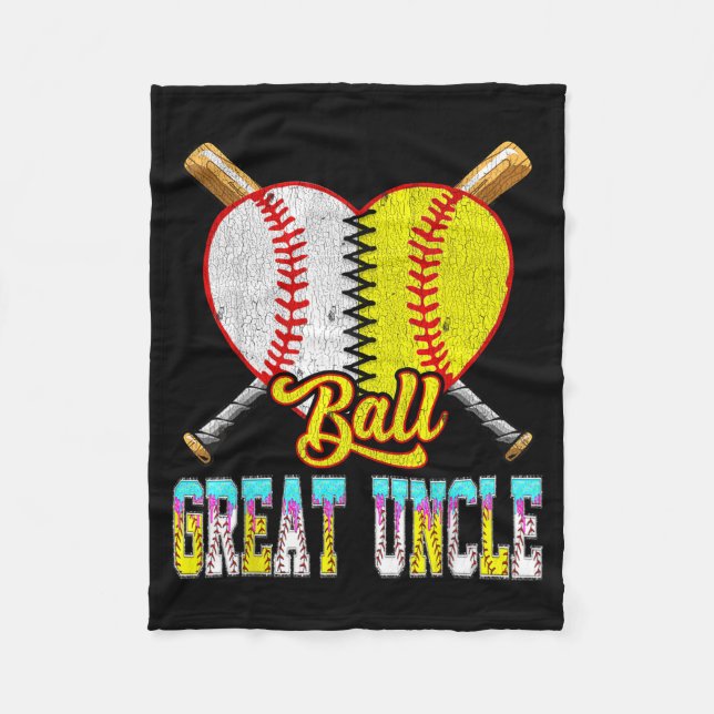 Großonkel von beiden halben Baseball-Softball-Eis Fleecedecke (Vorderseite)