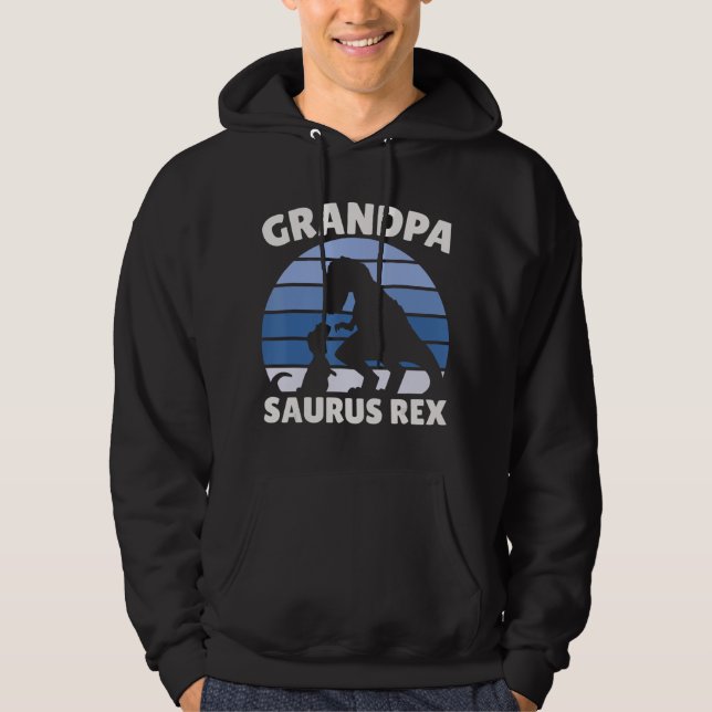 Großpa Saurus Rex mit Dinosaurier Hoodie (Vorderseite)
