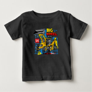 Großrad-Bagger Tieflöffelbagger Schwermaschinen Baby T-shirt