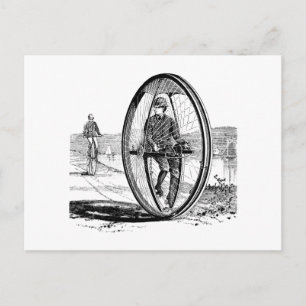 Großrad-Zyklus - Vintage-Einrad-Fahrrad Postkarte