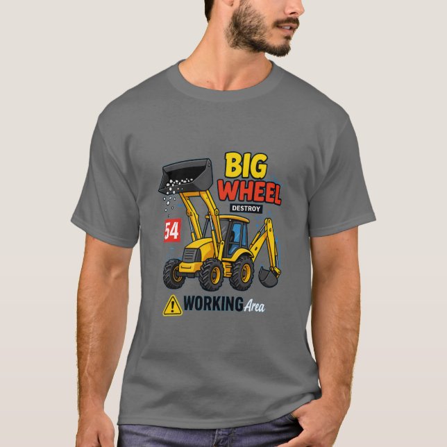 Großraderbauwagen Graphic. T-Shirt (Vorderseite)