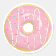 Großrosa Donut-Aufkleber