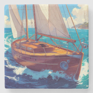 Großschiff auf See Steinuntersetzer