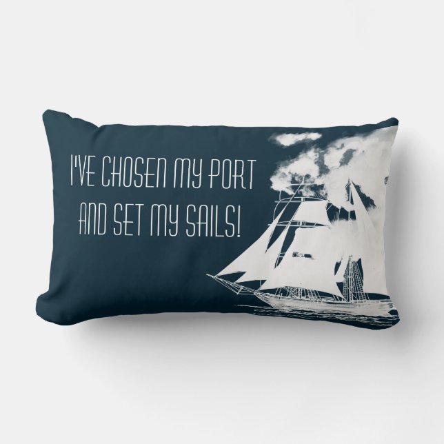 Großschiff und Wolken Lendenkissen (Vorderseite)