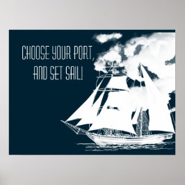 Großschiff und Wolken Poster