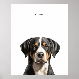 Großschweizer Personalisierter Hund drucken Poster
