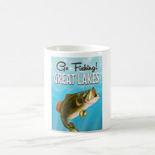 Großseen-Angeln Vintage-Reiseposter Tasse