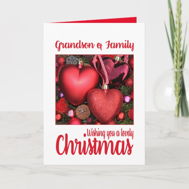 Großson und Familie Schöne Weihnachtskarte Feiertagskarte (Vorderseite)