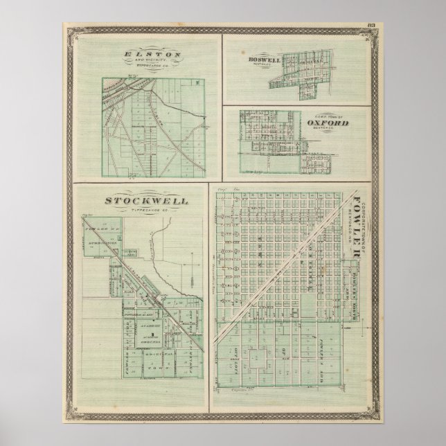 Großstadt Fowler, Benton Co Poster (Vorne)