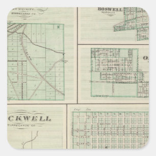 Großstadt Fowler, Benton Co Quadratischer Aufkleber