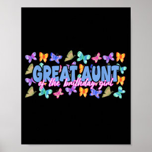 Großtante der Geburtstags-Schmetterlingsfamilie Poster