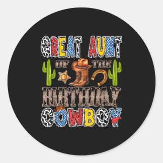 Großtante des Geburtstags-Cowboy-Western-Geburtsta Runder Aufkleber