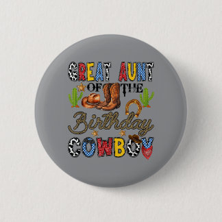 Großtante des Geburtstags-Cowboys Western-Geburtst Button