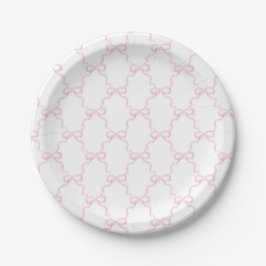 Großtausendjährige Pink Bows Paper Plate Pappteller