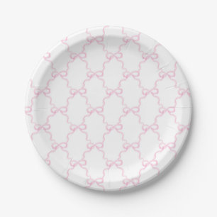 Großtausendjährige Pink Bows Paper Plate Pappteller