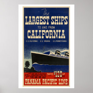 Größte Schiffe von und nach Kalifornien Panama Poster
