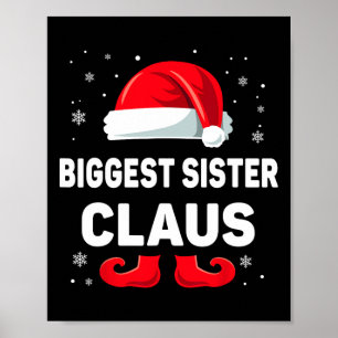 Größte Schwester Claus Weihnachts-Matching Familie Poster