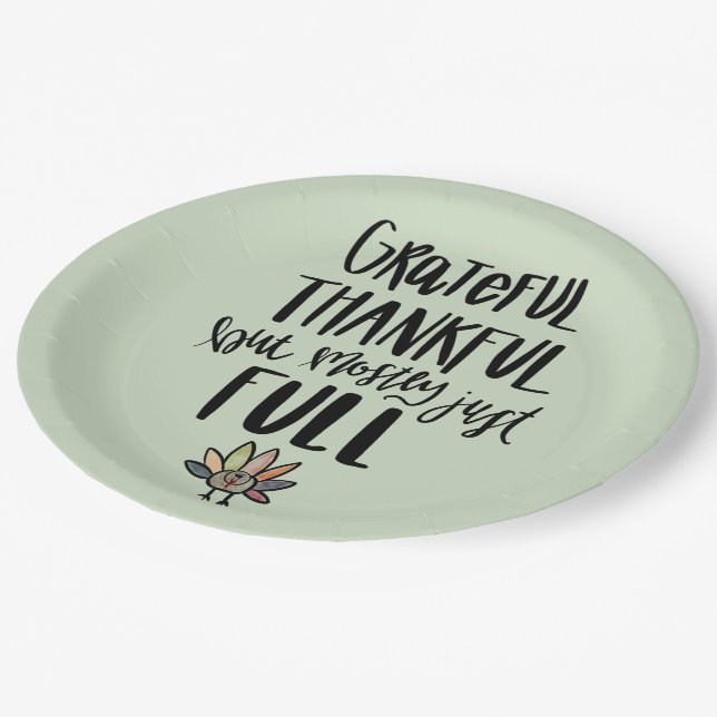 Größtenteils gerade volle Erntedank-Platte Pappteller (Schrägansicht)