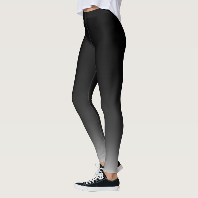 Größtenteils Schwarzes zu grauer Ombre Steigung Leggings (Links)