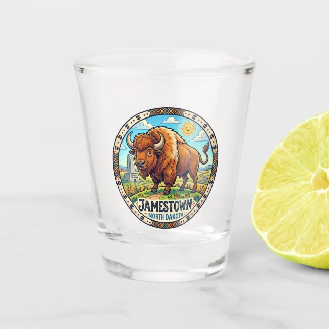 Größter Büffel der Welt USA Schnapsglas (Vorderseite)
