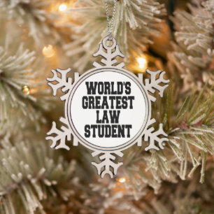 Größter Jurastudent der Welt Schneeflocken Zinn-Ornament