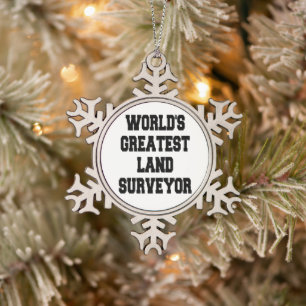 Größter Landvermesser der Welt Schneeflocken Zinn-Ornament