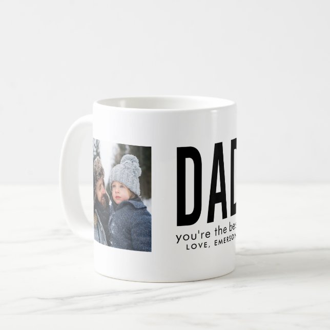 Größter Typ Bester Vater Zwei Foto Kaffeetasse (Vorderseite Links)