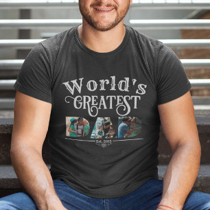 Größter VATER der Welt mit 3 Bilderrahmen T-Shirt