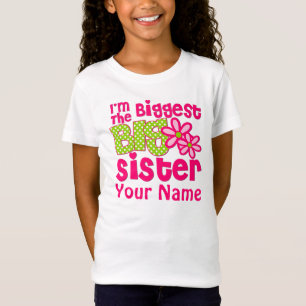 Größtes große Schwester-personalisiertes rosa T-Shirt