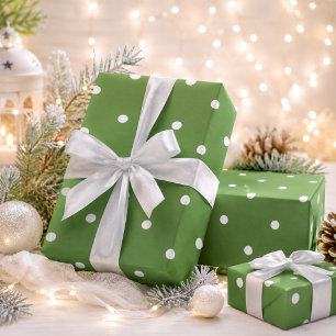 Größtes grünes Polka-Dots-Umschlagpapier Geschenkpapier