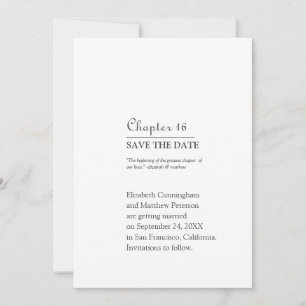 Größtes Kapitel unseres Lebens   Hochzeit Save The Date