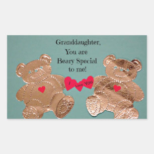 Großtochter, du bist Beary Special für mich! Rechteckiger Aufkleber