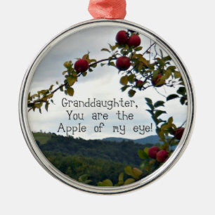 Großtochter, Du bist der Apfel meines Auges! Silbernes Ornament