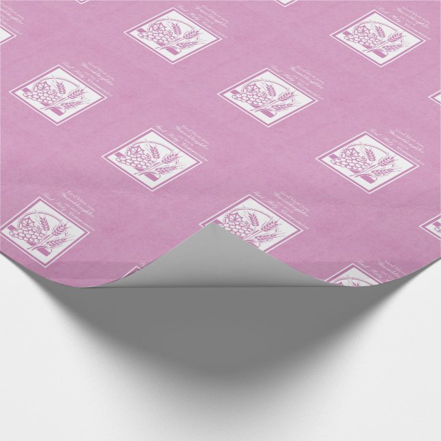 Großtochter Erste Kommune, Rosa Geschenkpapier (Ecke)