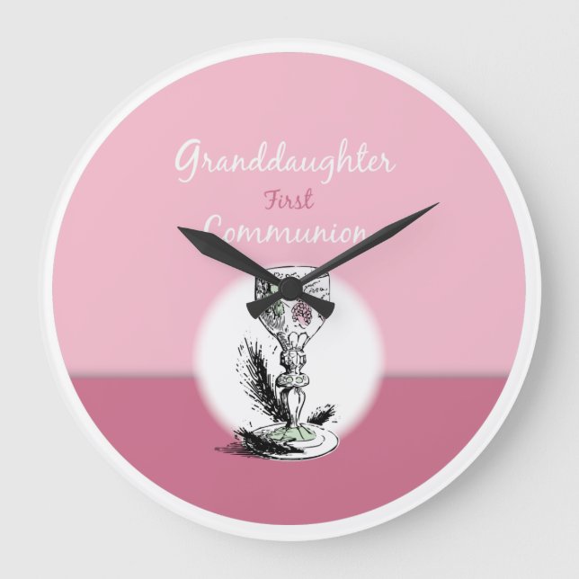 Großtochter First Communityrosa, Chalice Große Wanduhr (Vorderseite)