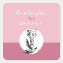 Großtochter First Communityrosa, Chalice Quadratischer Aufkleber