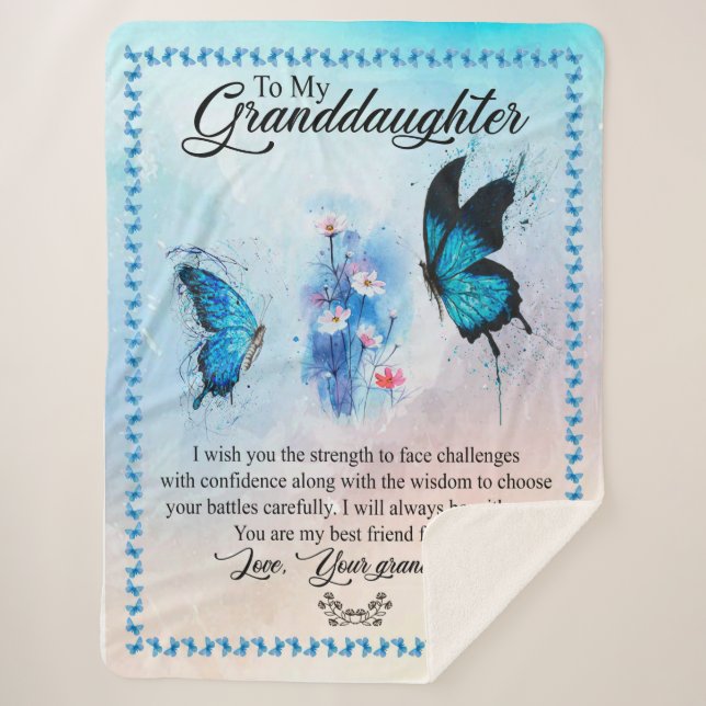 Großtochter-Geschenk| Liebe Großmutter Sherpadecke (Vorderseite)