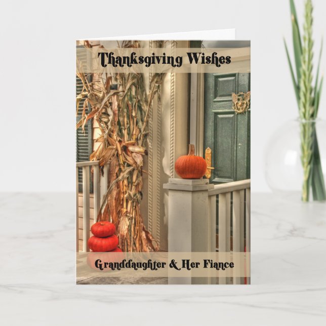Großtochter & ihre Verlobte Glückwunsch Thanksgivi Feiertagskarte (Vorderseite)