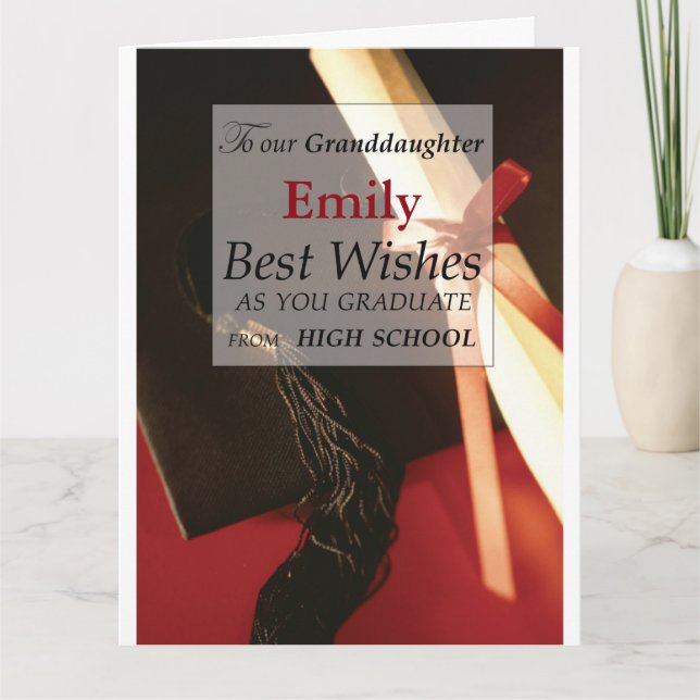 Großtochter Individuelle Name, Emily, Grad der Obe Karte (Vorderseite)