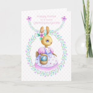 Großtochter Osterhase mit basketfarbenem Ei Karte