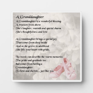 Großtochter Poem Plaque - Ballet Shoes Design Fotoplatte