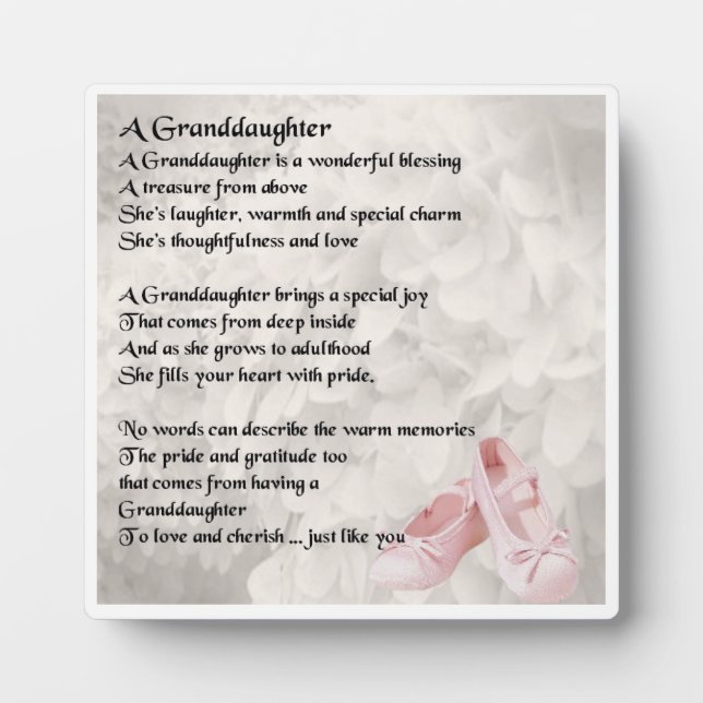 Großtochter Poem Plaque - Ballet Shoes Design Fotoplatte (Vorderseite)