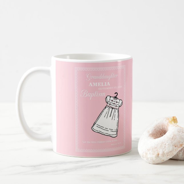 Großtochter, Taufe Auf rosa Personalisiert Kaffeetasse (Mit Donut)