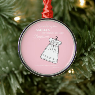 Großtochter, Taufe Auf rosa Personalisiert Ornament Aus Metall