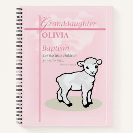 Großtochter Taufe Pink Lamb Personalisiert Notizbuch