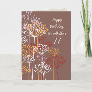 Großvater 77. Geburtstag Braun Wildblumen Karte