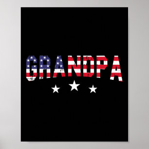 Großvater Amerikanische Flagge 4. Juli Vintag Patr Poster